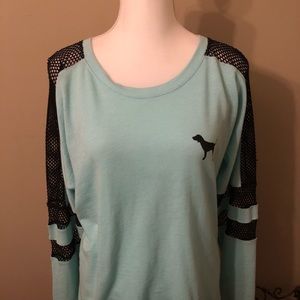 LIMITED EDITION VS BLUE FISHNET CREWNECK SWEATER
